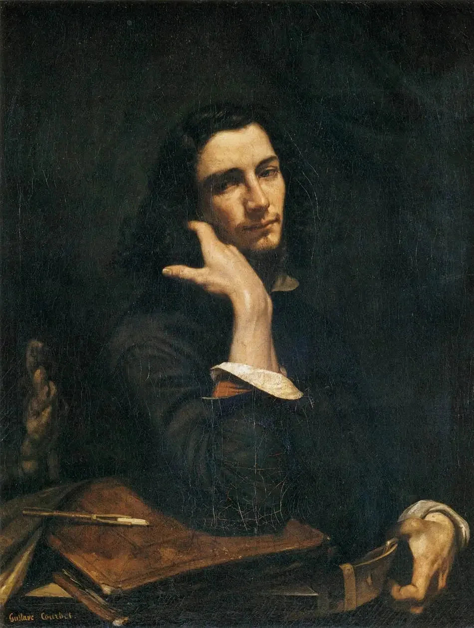 L'Homme à la ceinture de cuir. Portrait de l'artiste - Gustave Courbet image 1 reproduction artisanale de tableau