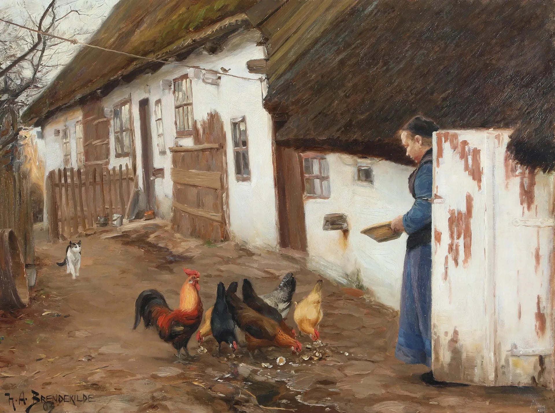 L'hospice de Lille Næstved. - H. A. Brendekilde image 1 copie peinte à la main à l’huile