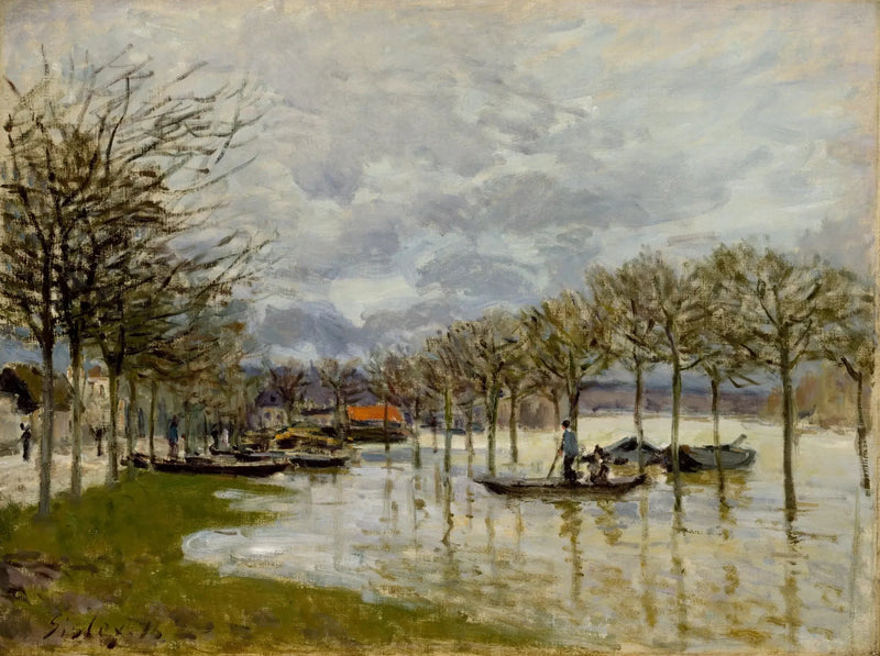 Saint-Germain Yolu'ndaki Sel - Alfred Sisley