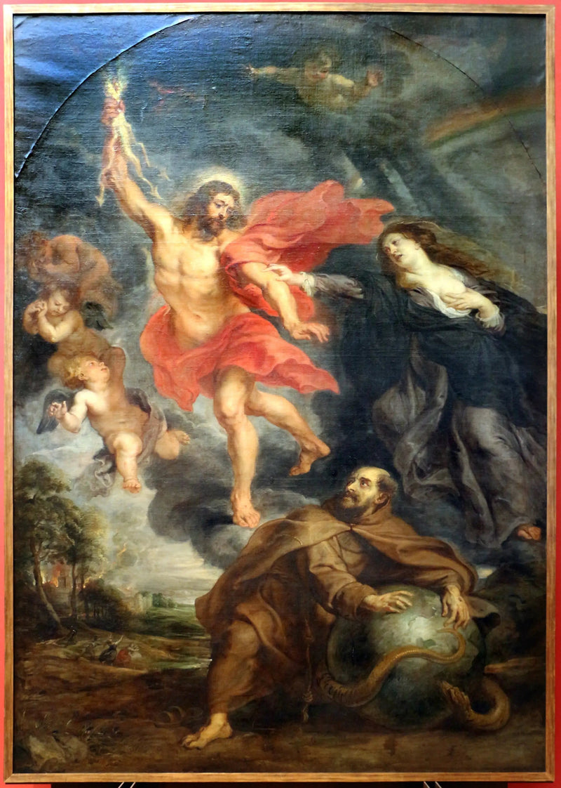 Meryem Ana ve Aziz Francis'in ilahi yıldırımları durdurması - Peter Paul Rubens