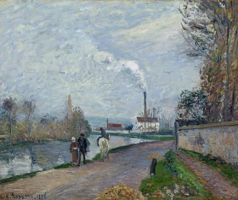 Pontoise'da Oise, gri hava - Camille Pissarro