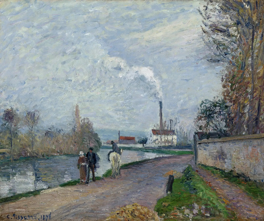 Pontoise'da Oise, gri hava - Camille Pissarro