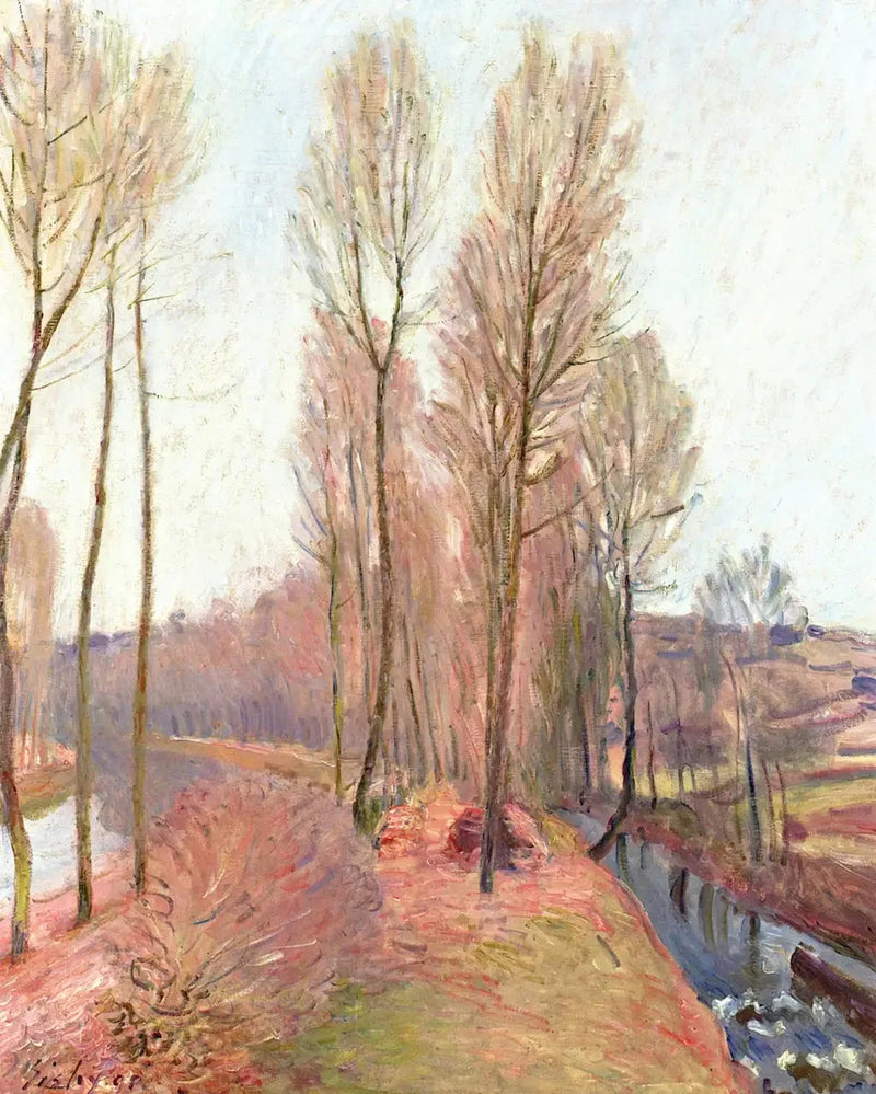 Kışın L'Orvanne ve Loing Kanalı - Alfred Sisley