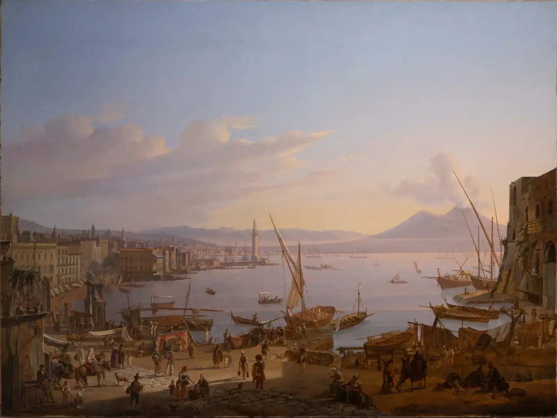 Napoli Körfezi, deniz feneri ve Vezüv'ün arka planda olduğu manzara - Antoine van Dyck