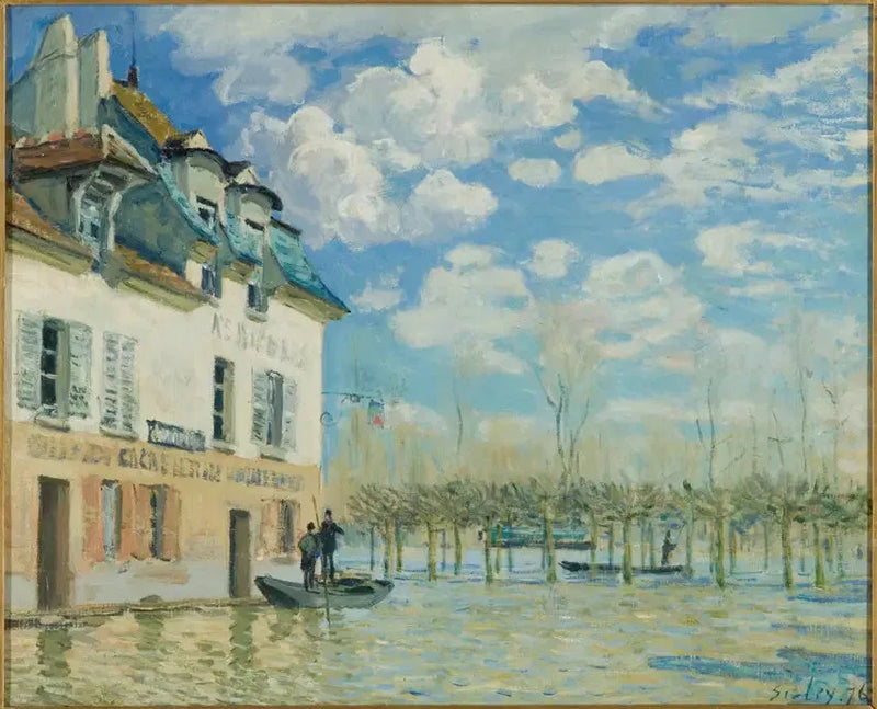 Sel Felaketi Sırasında Kayık, Port-Marly - Alfred Sisley