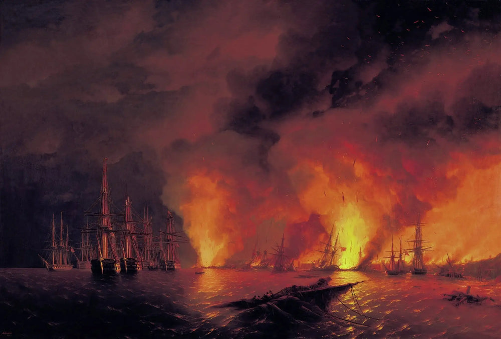 La Bataille de Sinope le 18 novembre 1853 (Nuit après la bataille). - Ivan Aïvazovski - Alpha Reproduction