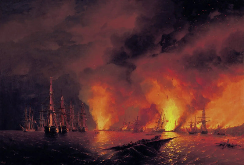 Sinope Muharebesi, 18 Kasım 1853 (Savaş sonrası gece). - Ivan Aïvazovski