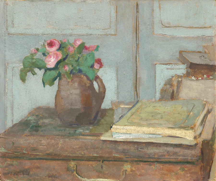Sanatçının boya kutusu ve köpük güller - Édouard Vuillard