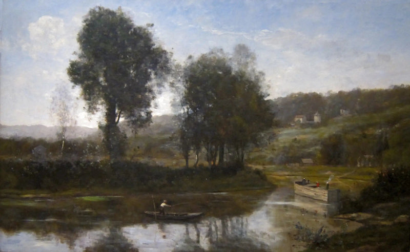 Seine kıyısı Port-Marly'de - Jean-Baptiste Camille Corot