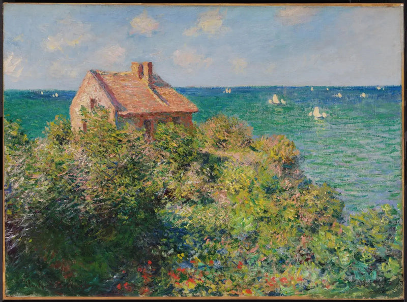 Varengeville kayalıklarındaki balıkçı kulübesi - Claude Monet