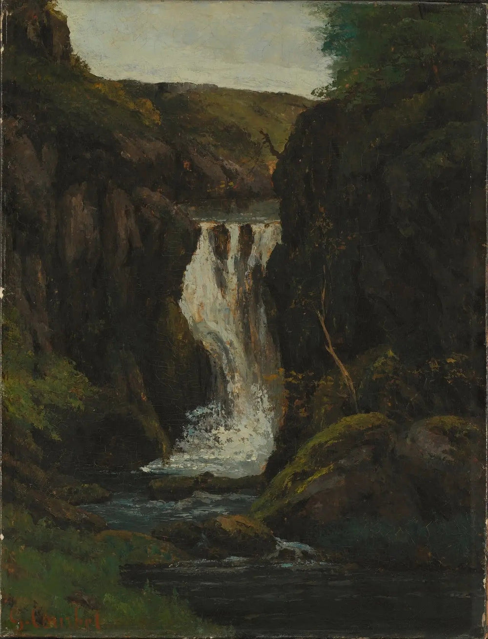 La Cascade - Gustave Courbet image 1 copie de tableau peinte à la main