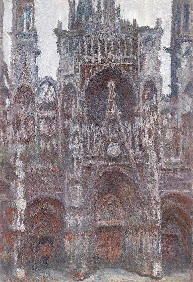 Rouen Katedrali. Ön cepheden görünen kapı, Kahverengi uyum - Claude Monet