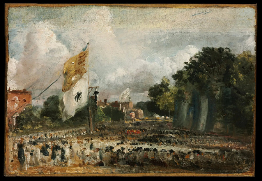 East Bergholt'taki 1814 Barış Kutlaması, Fransa ile Müttefik Güçler arasında Paris'te sona erdi - John Constable