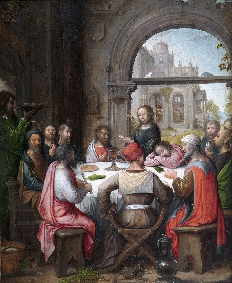 Son Akşam Yemeği, Eucharistiyanın Kuruluşu ve Mesih tarafından ayak yıkama - Juan de Flandes