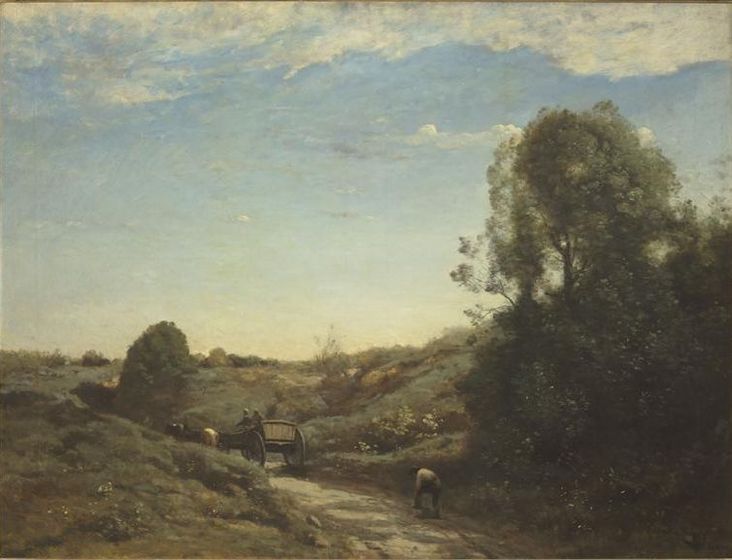 La Charrette, souvenir de Marcoussis - Jean-Baptiste Camille Corot