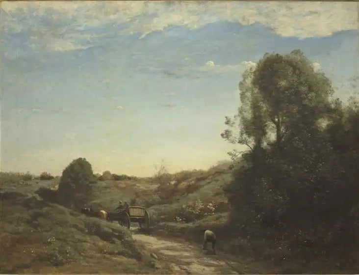 La Charrette, Marcoussis'ten hatıra - Jean-Baptiste Camille Corot