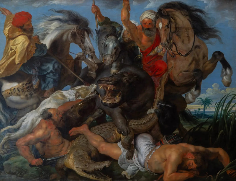Hipopotam ve timsah avı - Peter Paul Rubens