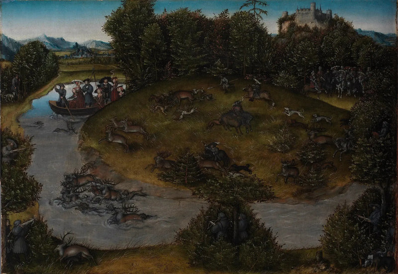 Saxe'den Frédéric Le Sage (1463-1525) Seçmen Geyik Avı - Lucas Cranach the Elder