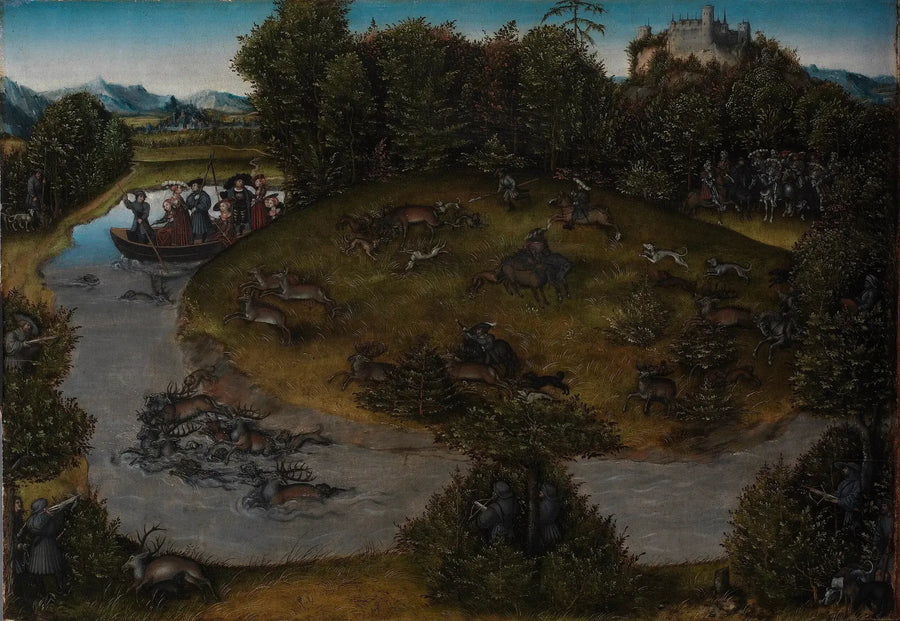 Saxe'den Frédéric Le Sage (1463-1525) Seçmen Geyik Avı - Lucas Cranach the Elder