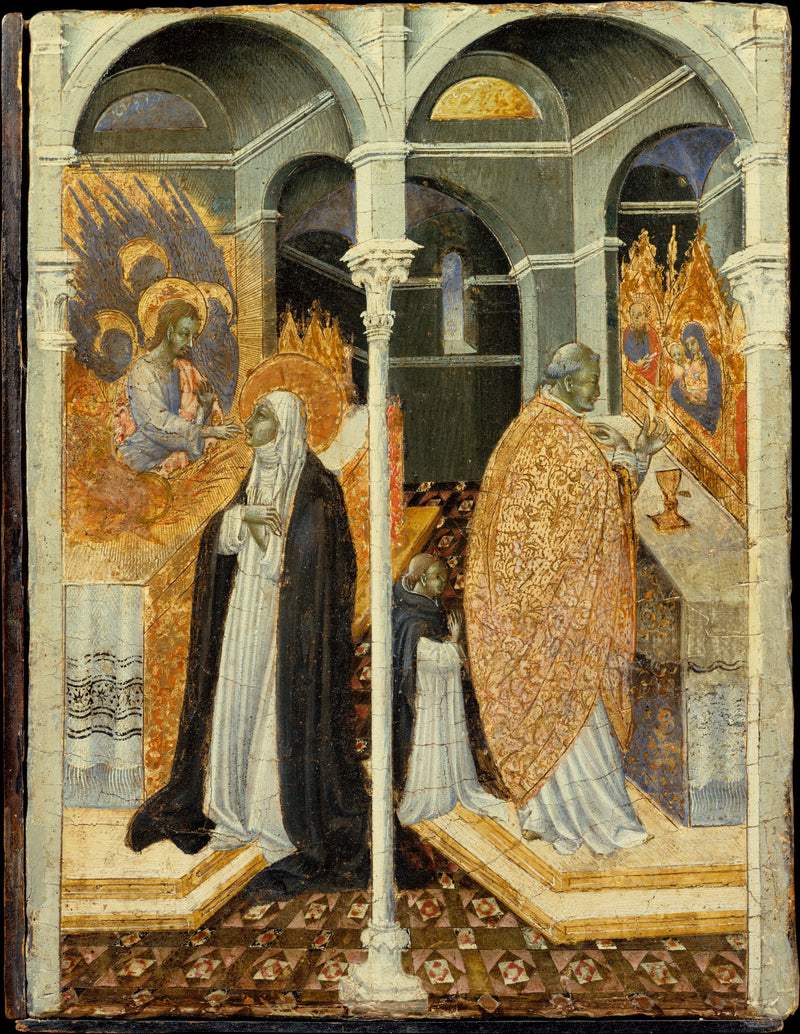 Azize Catherine de Siena'nın Mucizevi Komünyonu - Giovanni di Paolo