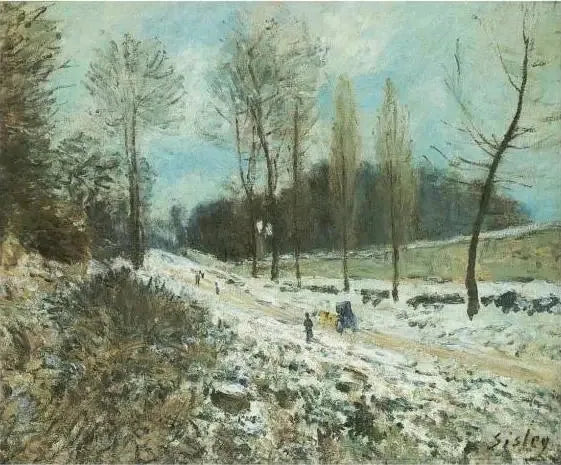 Marly'de Kar Altında Kalp Uçurtması - Alfred Sisley