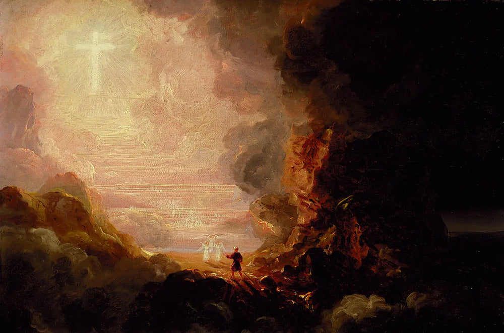 La Croix et le Monde: le pèlerin de la Croix à la fin de son voyage - Thomas Cole - Alpha Reproduction