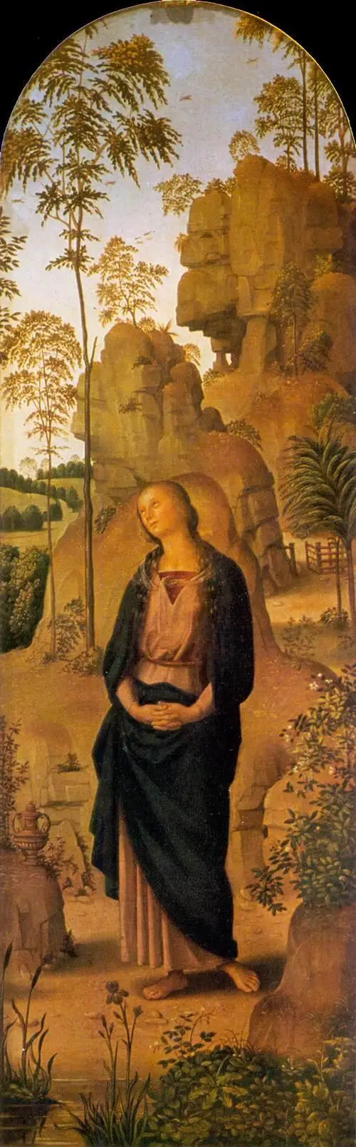 İsa'nın Çarmıha Gerilişi, Meryem Ana, Aziz Yuhanna, Aziz Jerome ve Meryem Magdalene ile [sağ panel] - Pietro Perugino