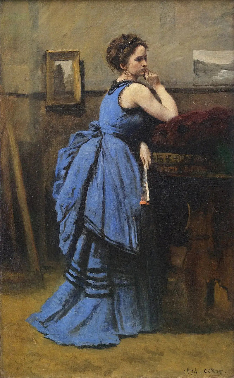 Mavi Kadın - Jean-Baptiste Camille Corot
