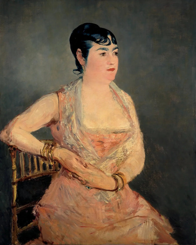Pembe Elbise Giymiş Kadın - Édouard Manet