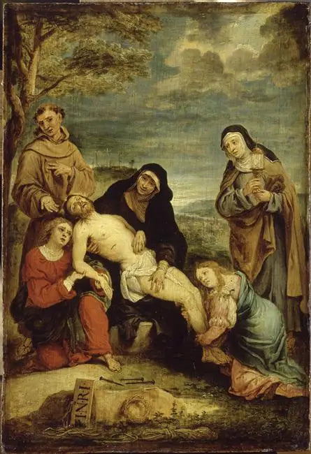 İsa'nın Tasviri ve Aziz Fransis ve Aziz Klara'nın Manevi Varlığı - David Teniers genç
