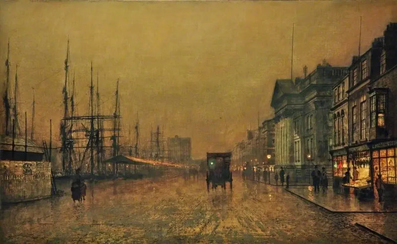 Liverpol gümrükleri, kuzeye bakış - John Atkinson Grimshaw