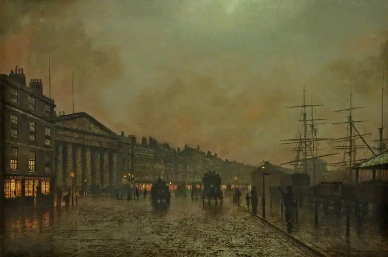Liverpol gümrüğü, güney yönüne bakış - John Atkinson Grimshaw