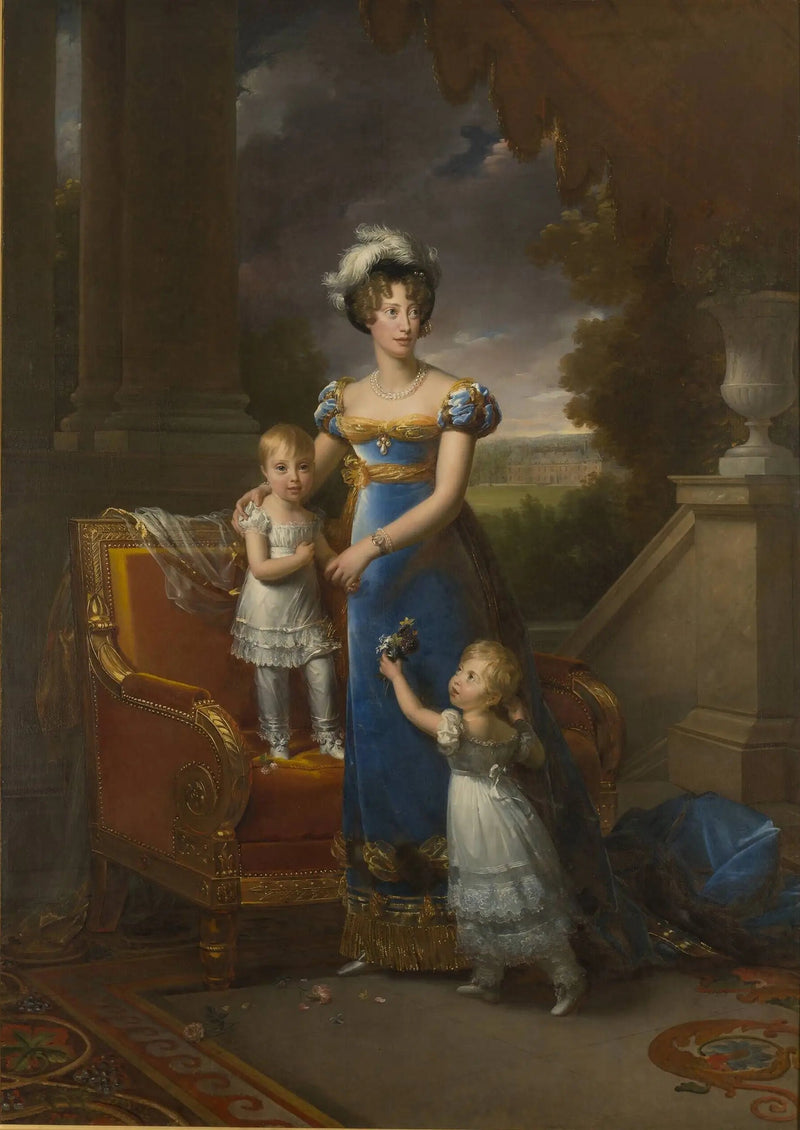 Berry Düşesi ve çocukları Rosny Kalesi önünde - François Gérard