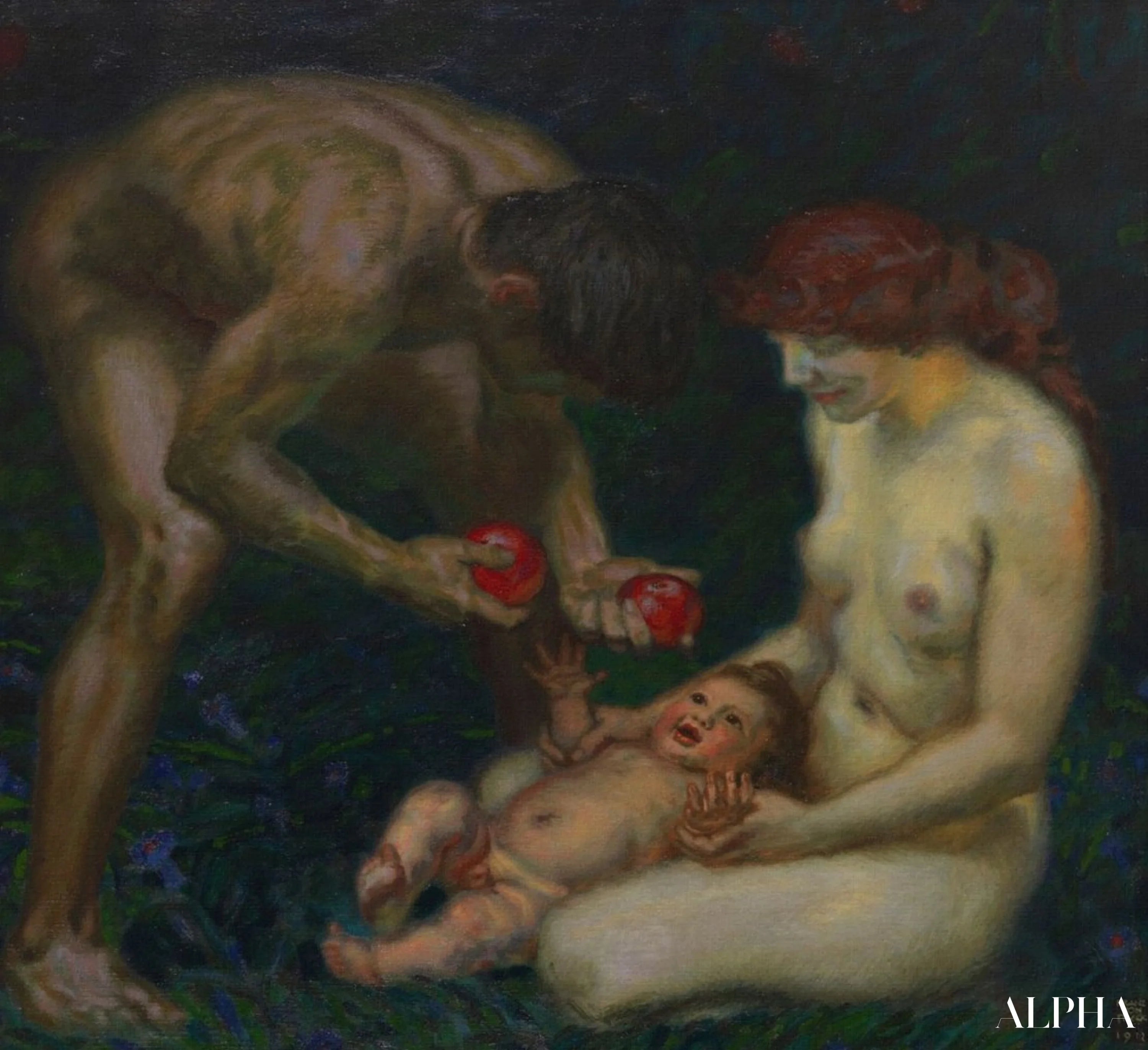 Reproduction du tableau « La Famille - Franz Von Stuck » par Alpha Reproduction en peinture à l’huile