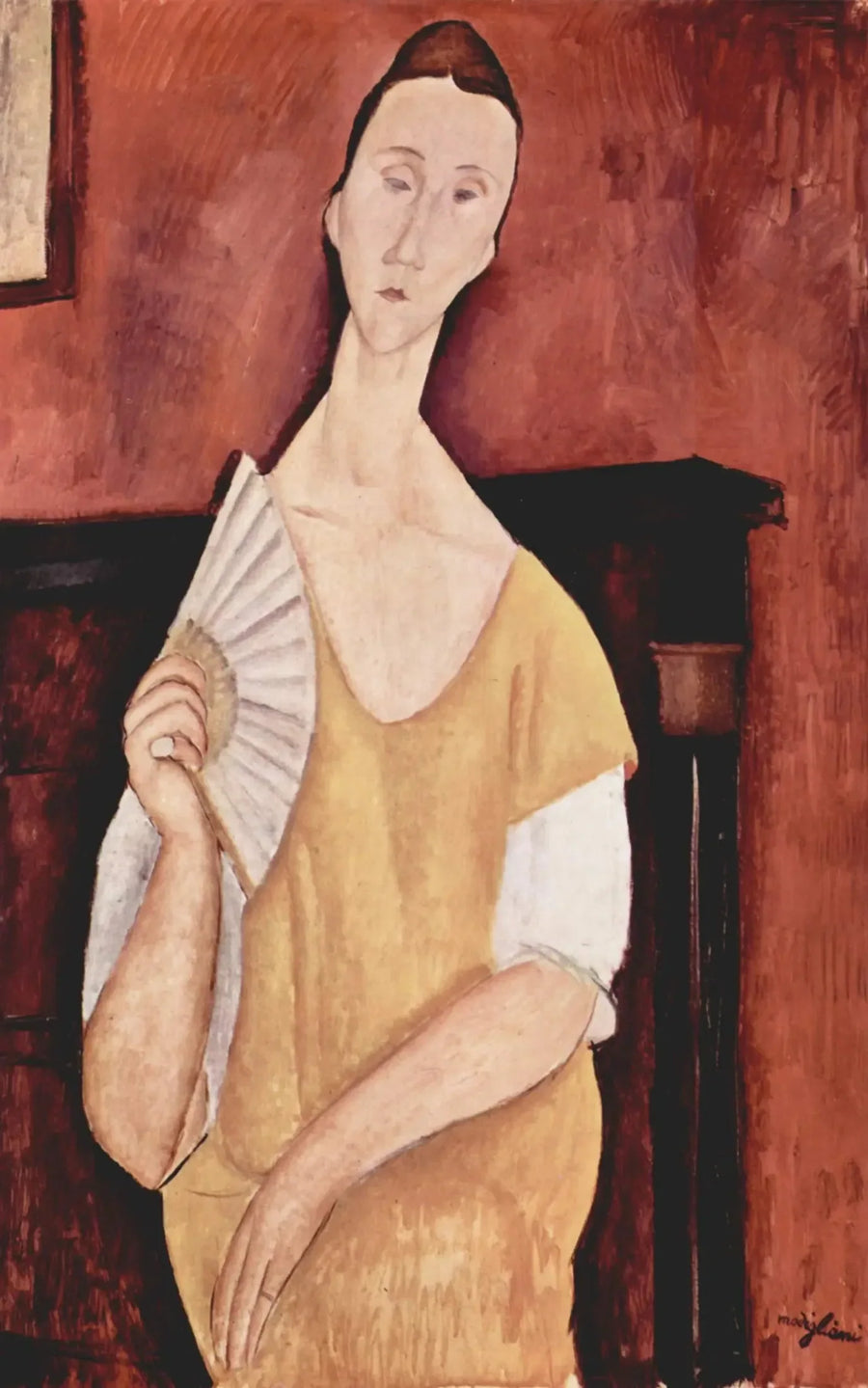 Yelpaze Tutan Kadın - Amedeo Modigliani