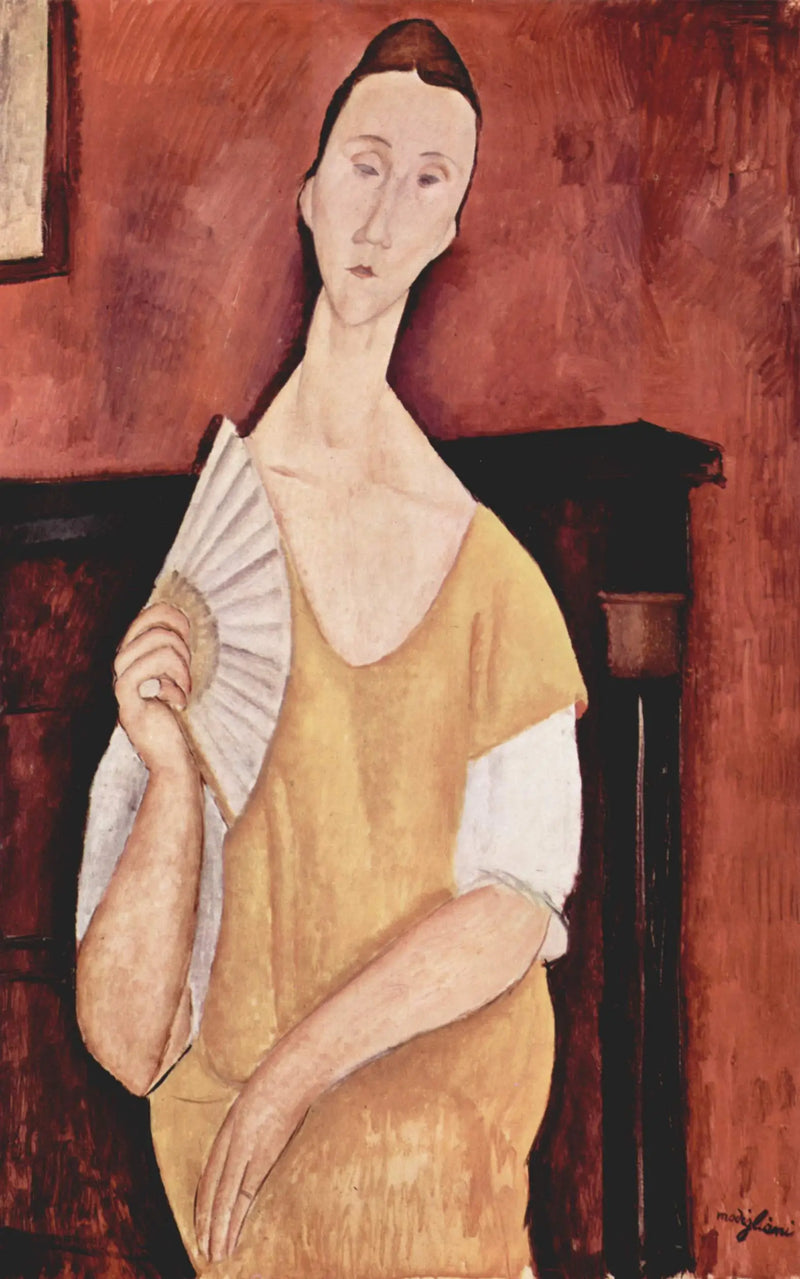 Yelpaze Tutan Kadın - Amedeo Modigliani