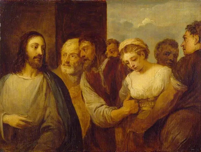 La Femme adultère (Titien'e göre kopya) - David Teniers le Jeune