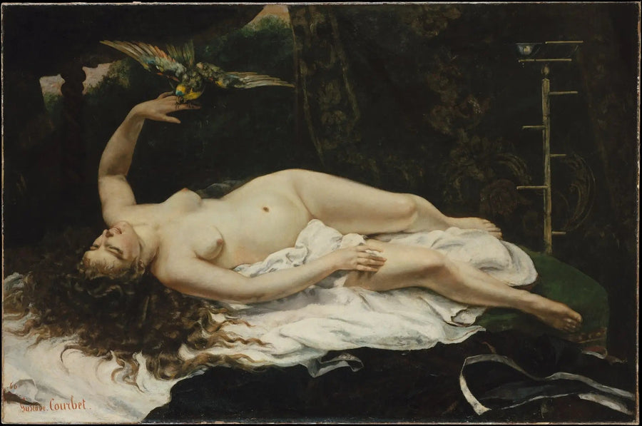 Kadın ve Papağan - Gustave Courbet