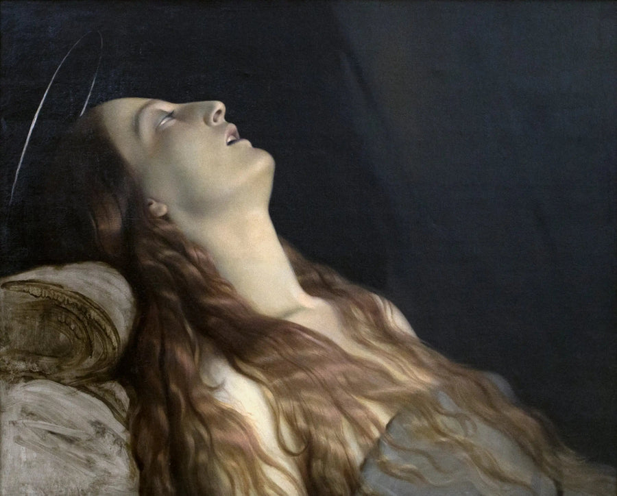 Sanatçının Kadını, Louise Vernet, ölüm yatağında - Paul Delaroche