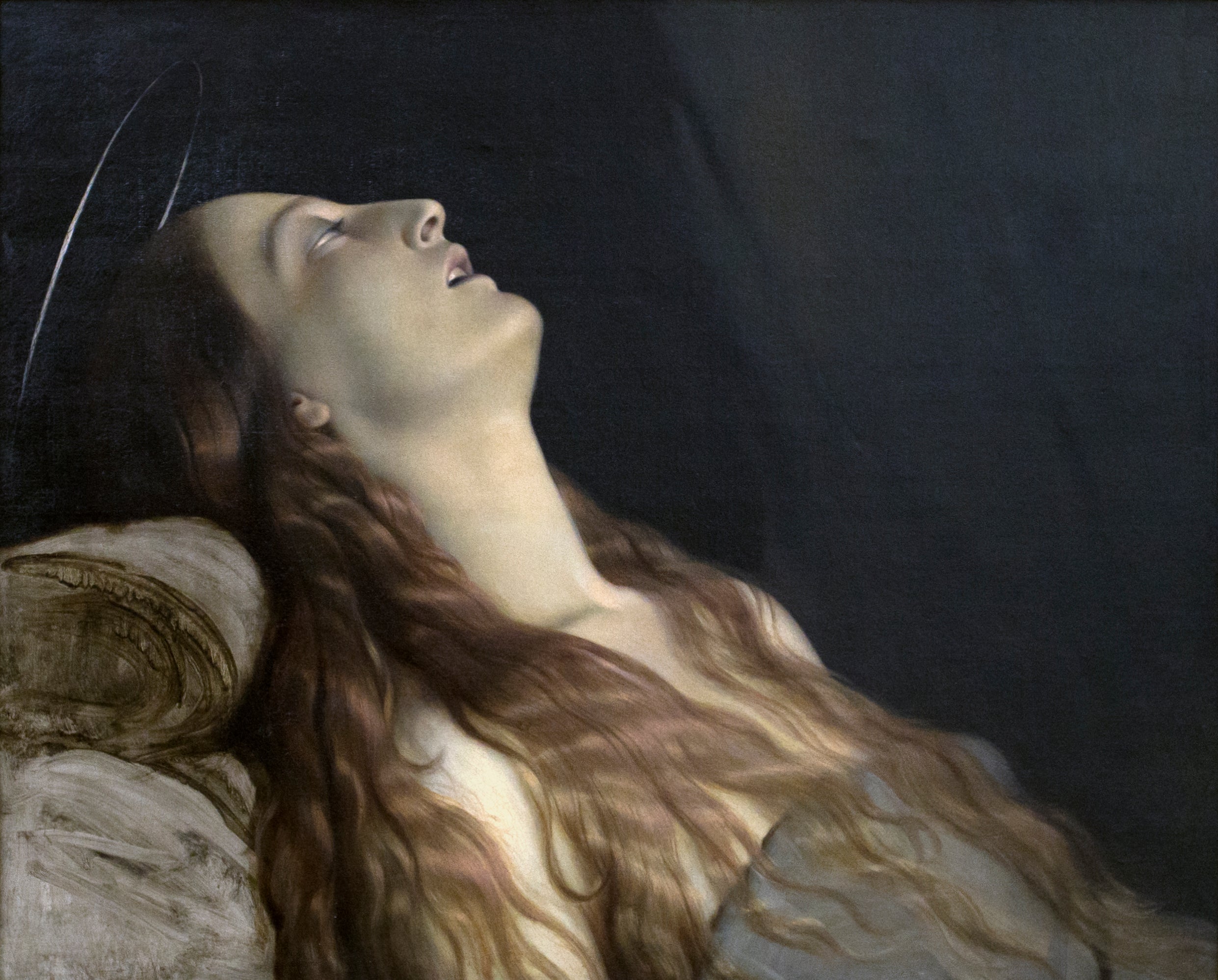 La Femme de l'artiste, Louise Vernet, sur son lit de mort - Paul Delaroche