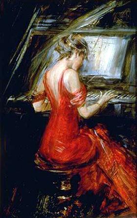 Kırmızı Elbiseli Kadın - Giovanni Boldini
