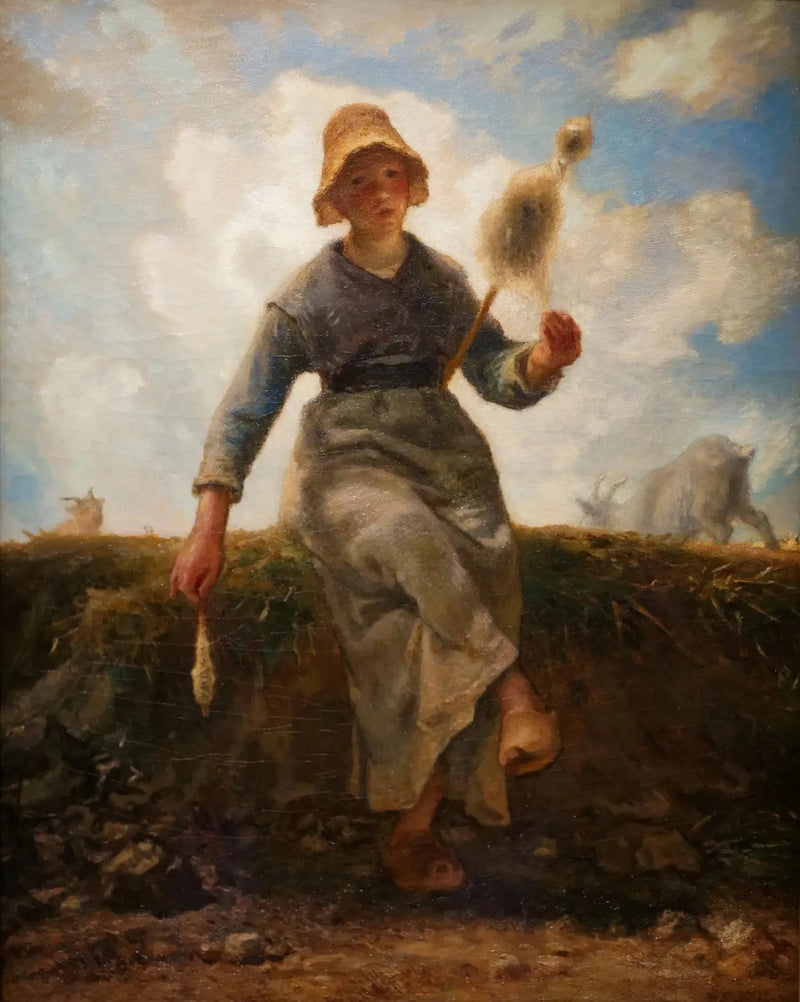 La Fileuse, Auvergne Çiftçisi - Jean-François Millet