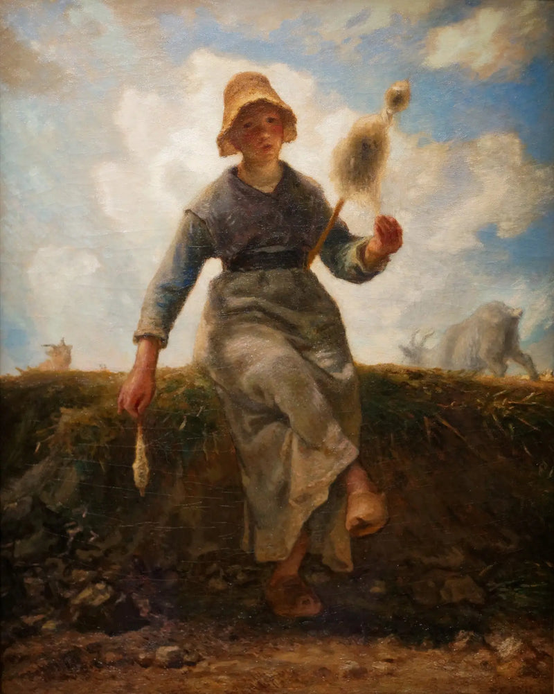 La Fileuse, Auvergne Çiftçisi - Jean-François Millet