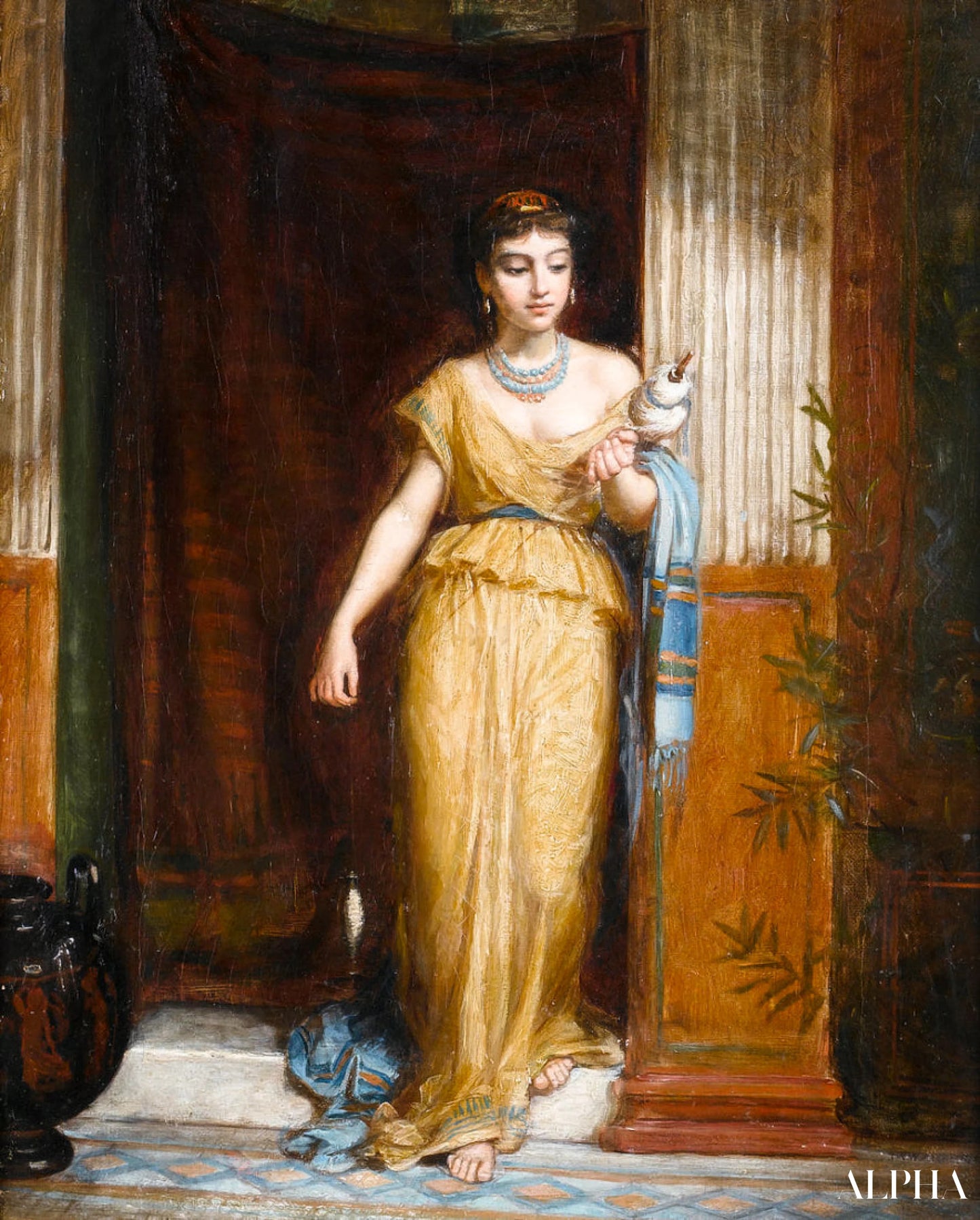 Reproduction du tableau « La Fileuse - John William Waterhouse » par Alpha Reproduction en peinture à l’huile