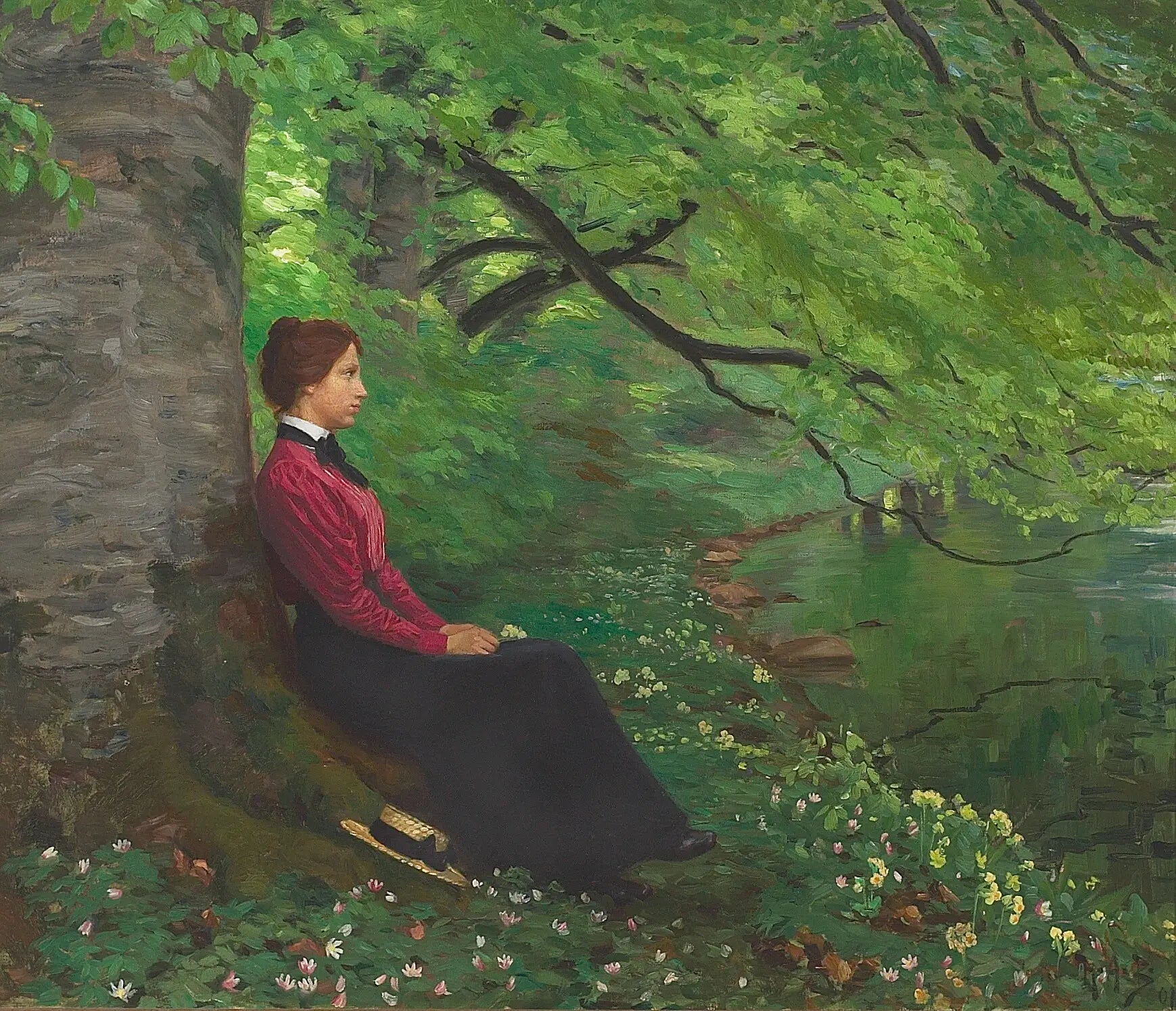 La fille de l’artiste Meta Maren. - H. A. Brendekilde - Alpha Reproduction