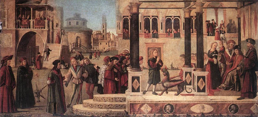 İmparator Gordien'in kızı, Aziz Triphun tarafından şeytan çıkarılıyor - Vittore Carpaccio