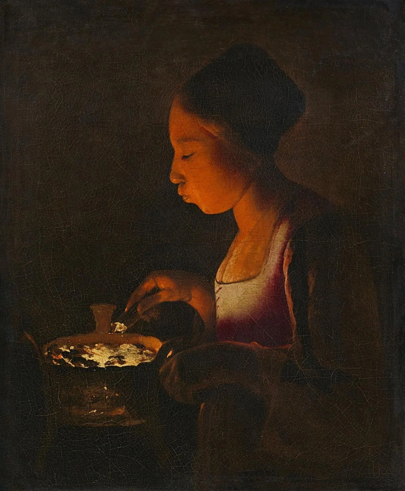 Küçük Kız, Bronz Çerçeveli - Georges de La Tour