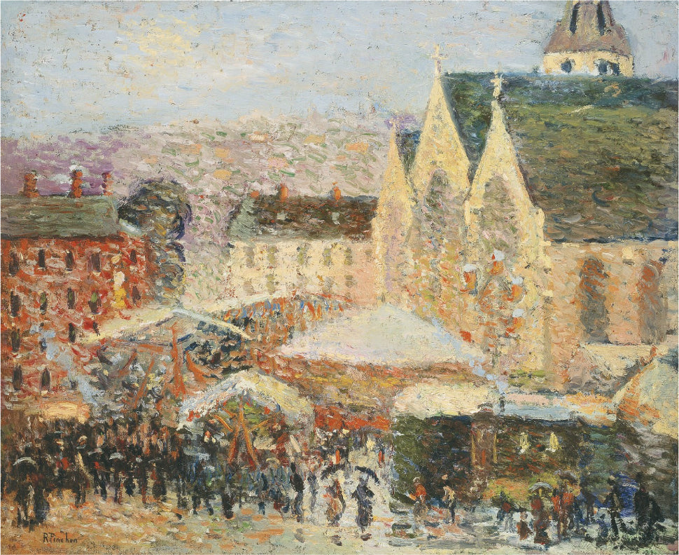 La foire Saint-Romain sur la place Saint-Vivien, Rouen - Robert Antoine Pinchon