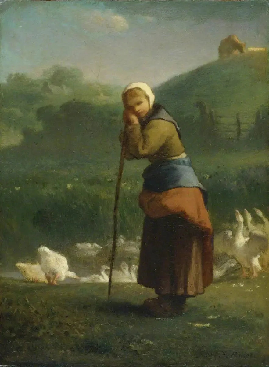 Gruchy'deki Kazları Güden Kadın - Jean-François Millet