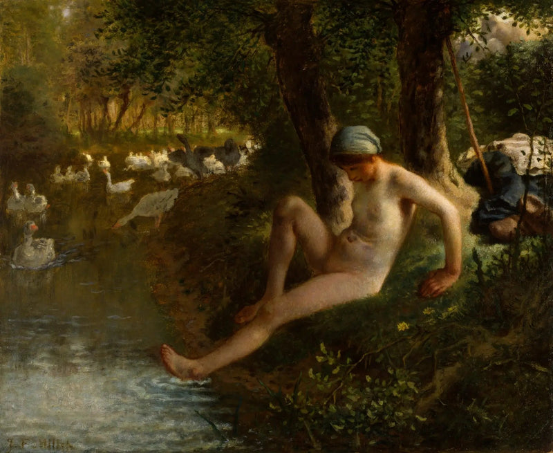 Kaz Yavrusu Bakıcısı - Jean-François Millet